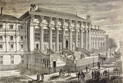 Frankrijk. Parijs. Gerechtshof in de 19e eeuw. Gravure. Privécollectie door Artist Unknown