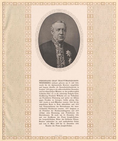 Ferdinand graaf Trauttmansdorff-Weinsberg door Artist Unknown