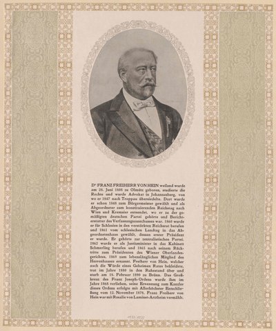 Franz Baron Hein door Artist Unknown