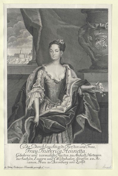 Friederike Henriette prinses Anhalt-Bernburg door Artist Unknown