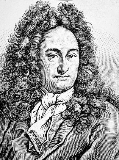 G W Leibniz Gottfried Wilhelm (gravure) door Artist Unknown