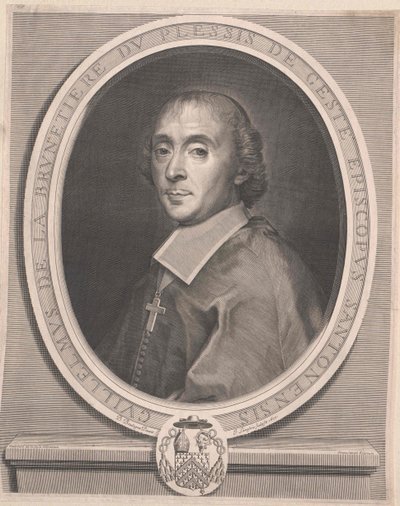 Guillaume de La Brunetiere du Plessis-Gest? (prent) door Artist Unknown