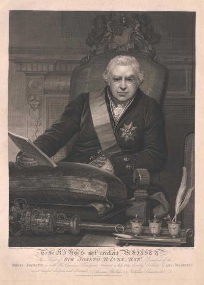 Joseph baronet Banks door Artist Unknown