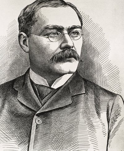 KIPLING, Rudyard (1865-1936). Britse schrijver, geboren in India. Nobelprijs voor Literatuur 1907. Portret van Kipling. Gravure. door Artist Unknown