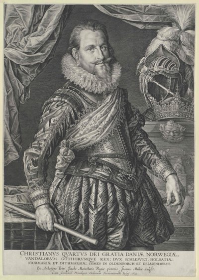 Koning van Denemarken Christian IV door Artist Unknown