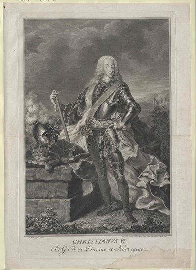 Koning van Denemarken Christian VI door Artist Unknown