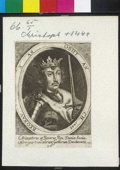 Koning van Denemarken en Zweden Christoph III door Artist Unknown