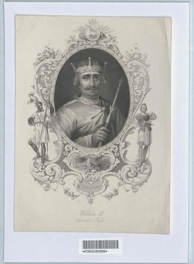 Koning van Engeland Willem II (afdruk) door Artist Unknown