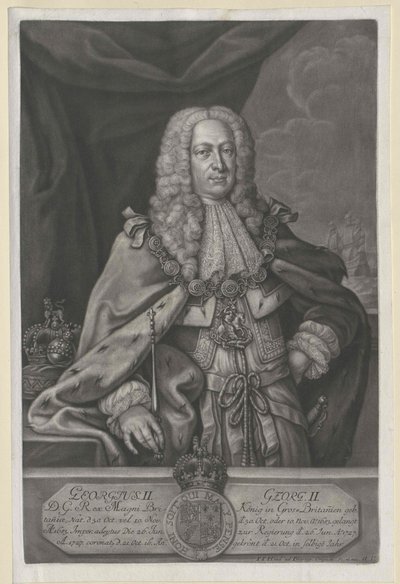 Koning van Engeland keurvorst van Hannover George II door Artist Unknown