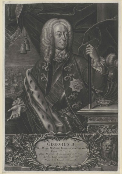 Koning van Engeland keurvorst van Hannover George II door Artist Unknown