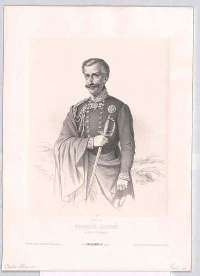 Koning van Sardinië Karel Albert door Artist Unknown