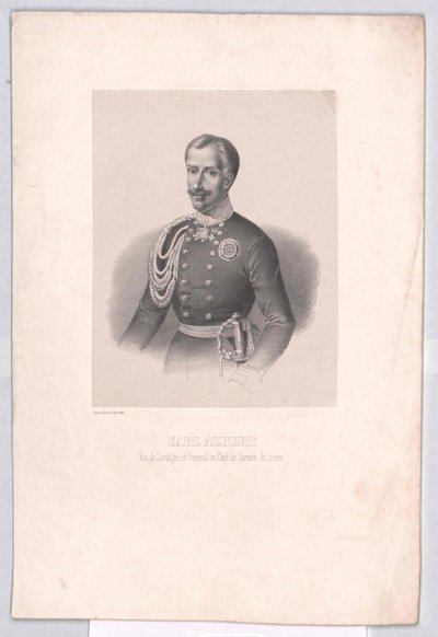 Koning van Sardinië Karel Albert door Artist Unknown