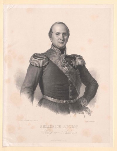 Koning van Saksen Frederik August II door Artist Unknown