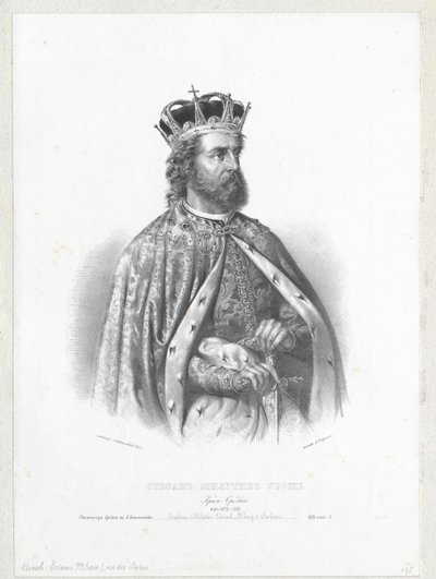 Koning van Servië Stephen Urosch II door Artist Unknown