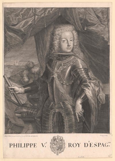 Koning van Spanje Philipp V. door Artist Unknown