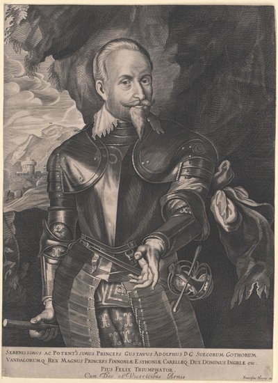 Koning van Zweden Gustavus Adolphus van Zweden door Artist Unknown