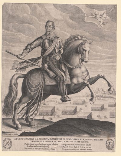 Koning van Zweden Gustavus Adolphus van Zweden door Artist Unknown