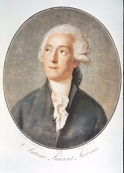 LAVOISIER Antoine-Laurent de: Portret (aquarel) door Artist Unknown
