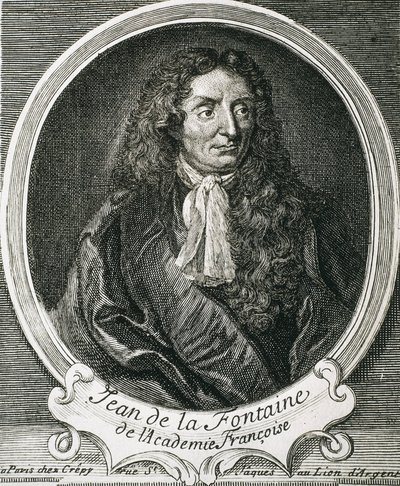 Jean de La Fontaine (1621-1695). Engelse schrijver. Ets door Artist Unknown