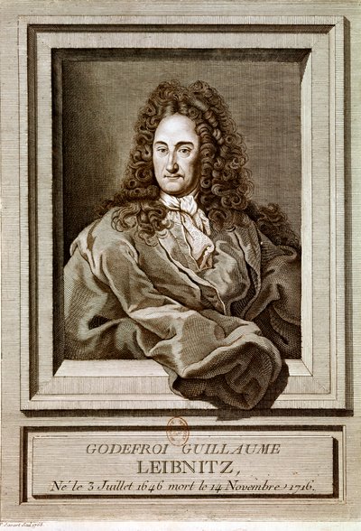 LEIBNITZ Gottfried Wilhelm von: Portret (ets) door Artist Unknown