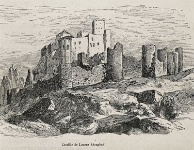 Loarre. Romaans kasteel. Gravure. SPANJE. ARAGON. Zaragoza. Algemene Militaire Academie door Artist Unknown