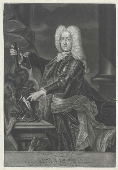 Ludwig Gottfried graaf Hohenlohe-Waldenburg-Pfedelbach door Artist Unknown