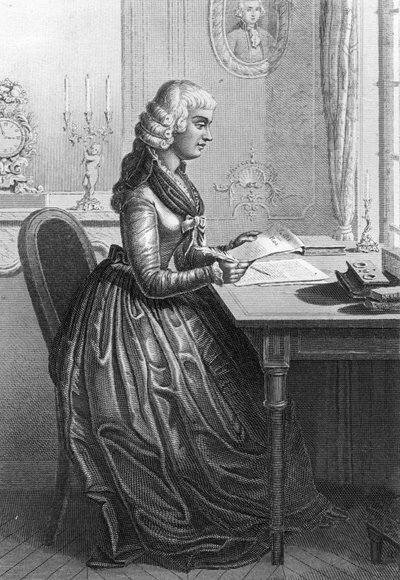 Madame Roland schrijft een brief aan Lodewijk XVI door Artist Unknown