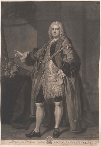 Burgemeester van Londen Robert Ladbroke door Artist Unknown