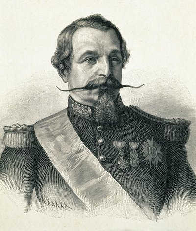 NAPOLEON III, Charles-Louis Napoleon Bonaparte (1808-1873). President van de 2e Republiek (1848-1852) en keizer van Frankrijk (1852-1870). Portret van Napoleon III. Gravure. door Artist Unknown