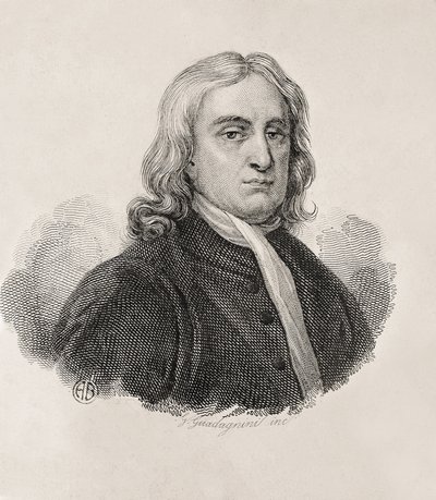 Newton, Sir Isaac (1642-1727). Engels wiskundige, natuurkundige en astronoom.; GUADAGNINI, Gaetano (1800-1860). Italiaanse graveur. Portret van Isaac Newton, werk van Gaetano Guadagnini. Gravure. ITALIË. LOMBARDIJE. Milaan. Civica Raccolta delle Stampe door Artist Unknown