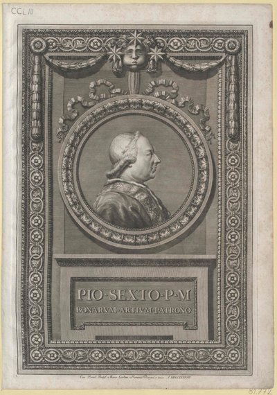 Paus Pius VI (prent) door Artist Unknown