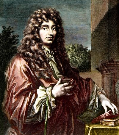 Portret van CHRISTIAN HUYGENS (1629-1695) - Nederlands wiskundige, natuurkundige en sterrenkundige - Gekleurde gravure - Portret van Christiaan Huygens - Nederlands natuurkundige en wiskundige (1629-1695). door Artist Unknown