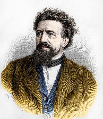 Portret van Hermann von Lingg . door Artist Unknown