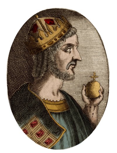 Portret van Justinianus I - Portret van Justinianus I (De Grote) (Flavius Petrus Sabbatius Justinianus) (482-565), Oost-Romeinse keizer door Artist Unknown