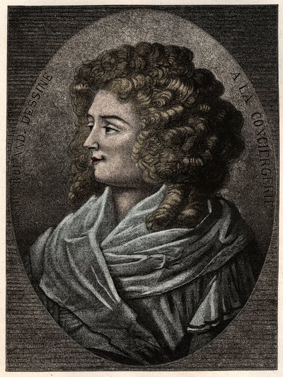 Portret van Manon (Jeanne Marie) Roland Philipon genaamd Madame Roland (1754-1793) bij de Concierge, lid van de Girondist-fractie tijdens de Franse Revolutie door Artist Unknown