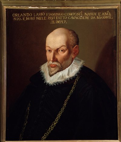 Portret van Orlando di Lasso (schilderij) door Artist Unknown