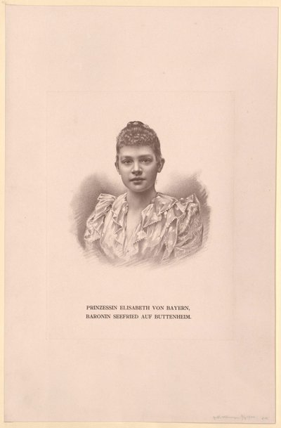 Prinses van Beieren Elisabeth (afdruk) door Artist Unknown