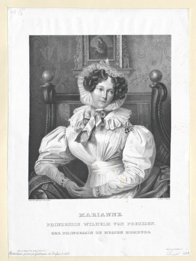 Prinses van Hessen-Homburg Maria Anne door Artist Unknown