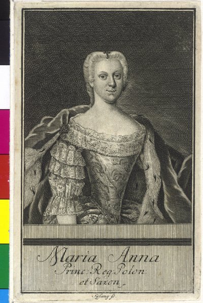 Prinses van Saksen Maria Anne door Artist Unknown