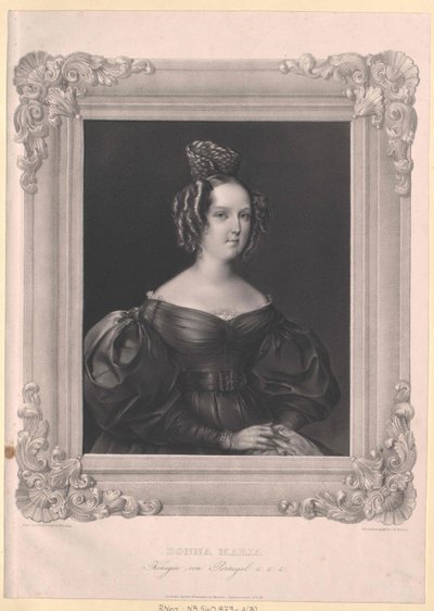Koningin van Portugal Maria II da eer door Artist Unknown