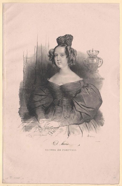 Koningin van Portugal Maria II da eer door Artist Unknown
