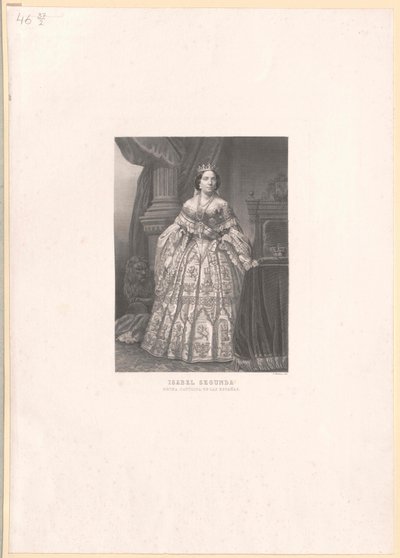 Koningin van Spanje Isabella II door Artist Unknown