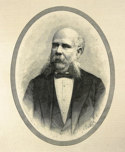 RIUS I TAULET, Francesc de Paula. Spaanse advocaat en politicus. Burgemeester van Barcelona en promotor van de Wereldtentoonstelling van Barcelona 1888. Portret gepubliceerd in 