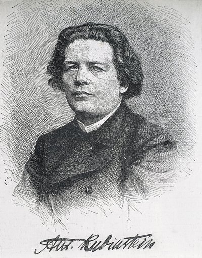 RUBINSTEIN, Anton Grigoryevich (1829-1894). Russische componist en pianist. Gesigneerd portret van Anton Rubinstein. Gravure. door Artist Unknown