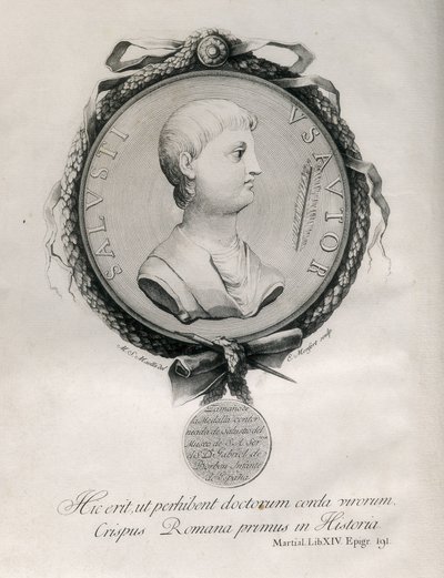 SALLUSTIUS (86-35 v.Chr.). Romeinse historicus. Gravure. door Artist Unknown