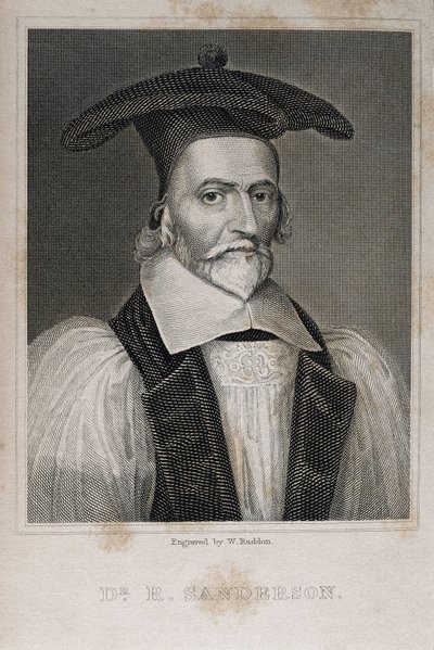Robert Sanderson (1587-1663). Engelse theoloog en casuïst. Gravure. door Artist Unknown