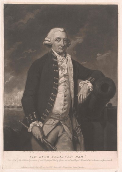 Sir Hugh 1e baronet Palliser door Artist Unknown