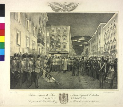 Plechtige ontvangst van aartshertog Karl Ludwig op 20 oktober 1855 in Trento door Artist Unknown