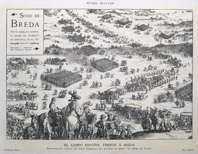Het Spaanse veld voor Breda: directe reproductie van het zesde fragment van de gravure van Callot 