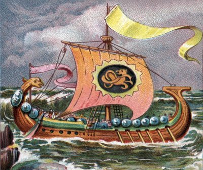VIKING SCHIP - Drakkar door Artist Unknown